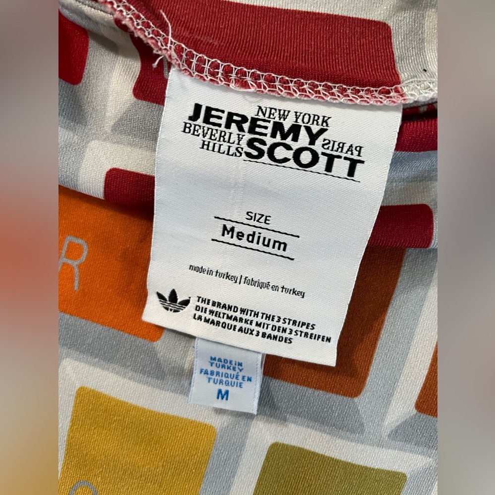 🌈 Jeremy Scott x adidas multicolor keyboard body con midi dress - Picture 5 of 6